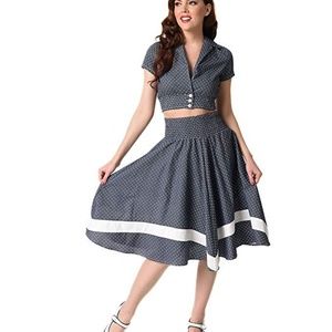 NEW - Unique Vintage Brand - Navy "Hardy" Skirt